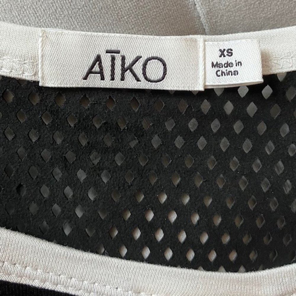 AIKO Black & White Top/Black leather back panel/Size XS - Picture 6 of 6